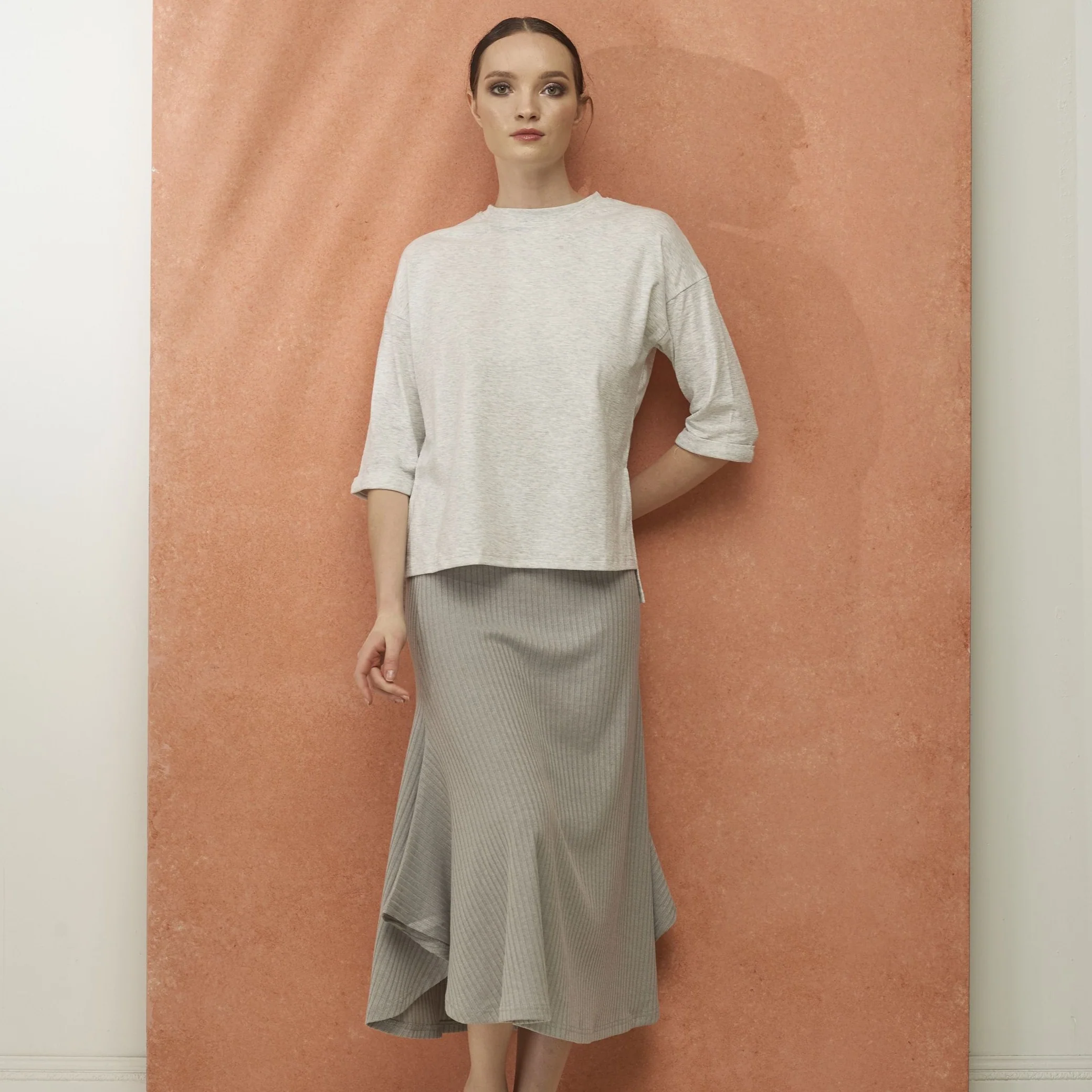 Ribbed Wing Skirt | Grey [Final Sale] - Image 4