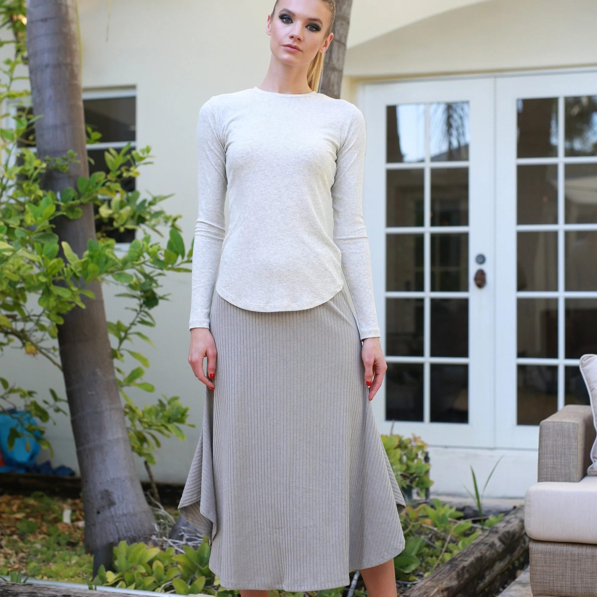 Ribbed Wing Skirt | Grey [Final Sale] - Image 7