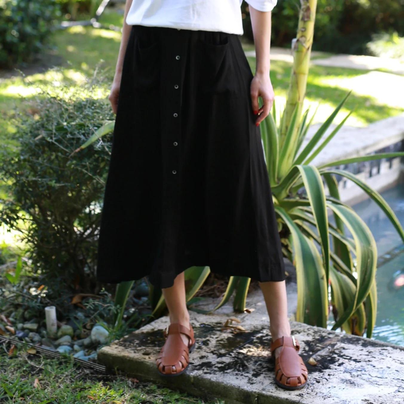 Crepe Button Down | Black - Image 4