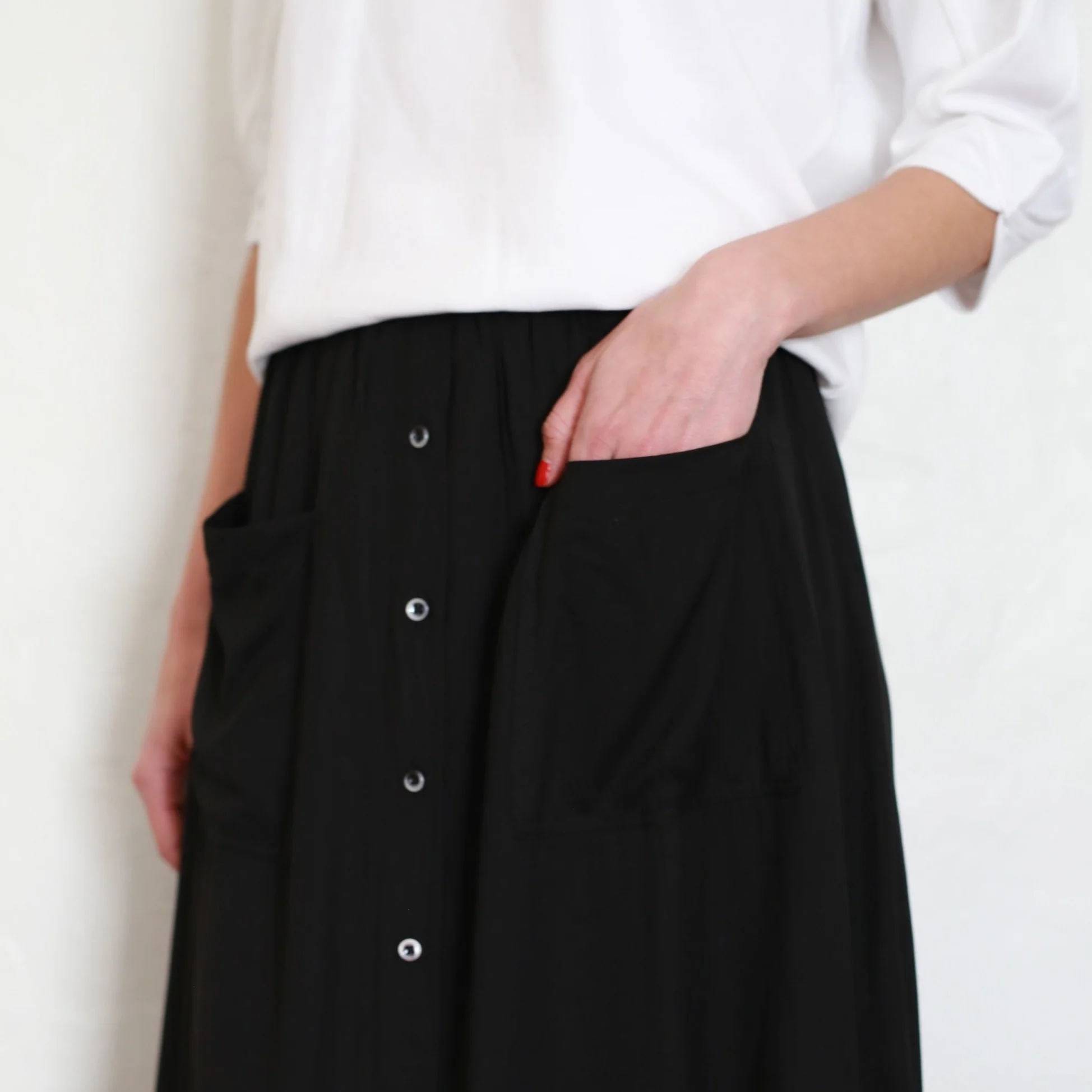 Crepe Button Down | Black - Image 5