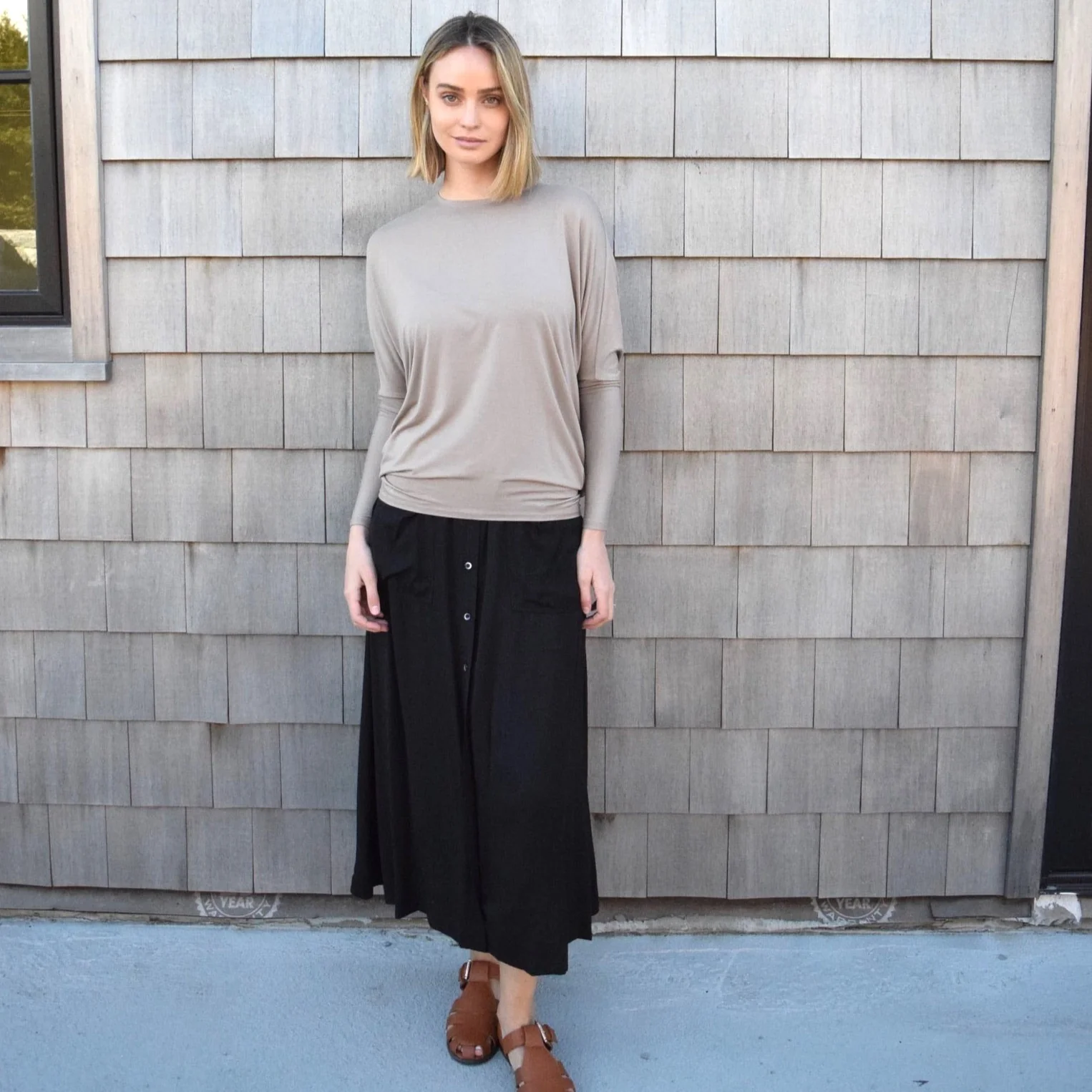 Crepe Button Down | Black - Image 8