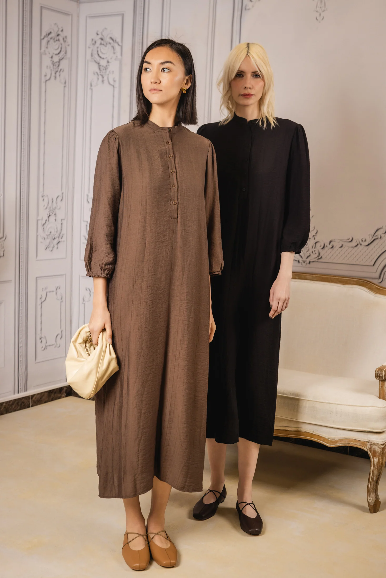 Crinkle Dress | Brown - Image 4