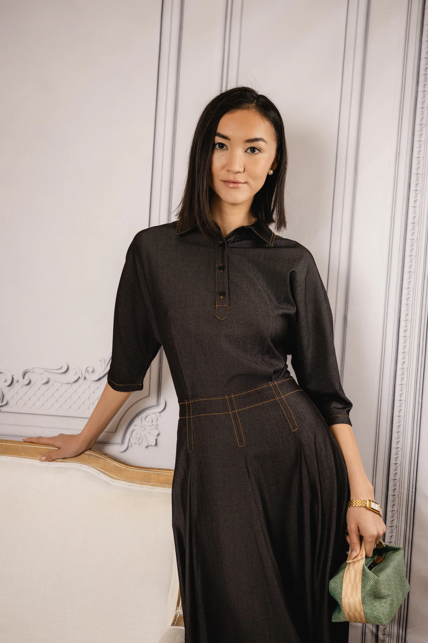 Empire A-line Maxi Dress | Black - Image 3