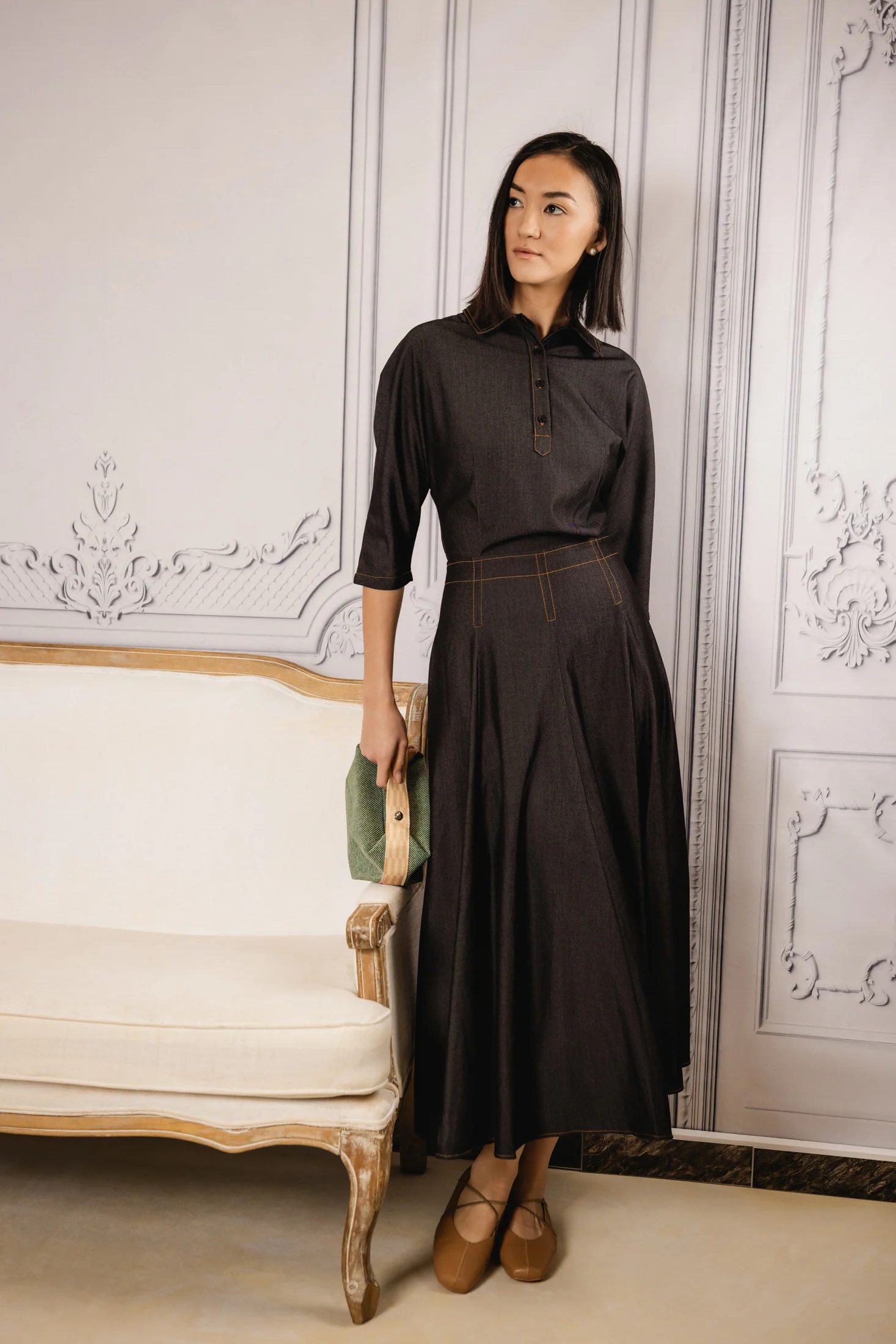 Empire A-line Maxi Dress | Black - Image 4