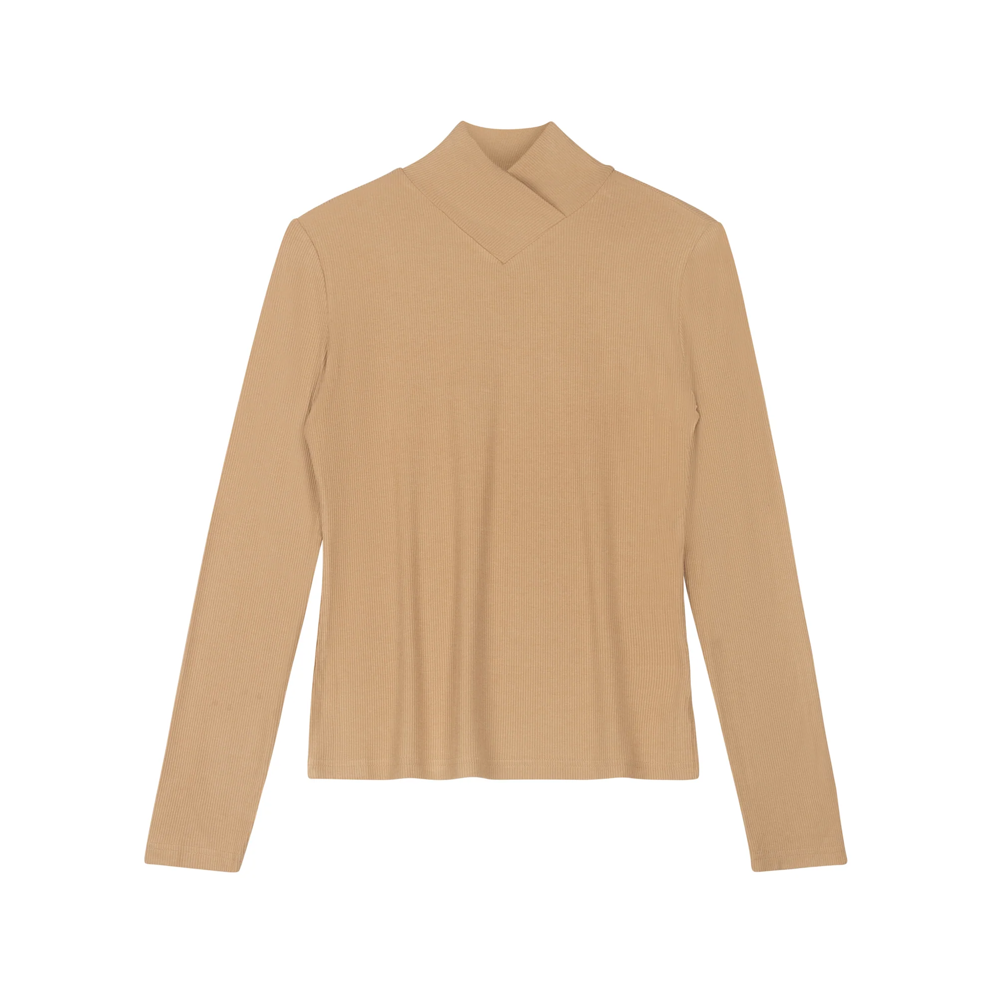 Tulip Ribbed Turtleneck | Beige [Final Sale]