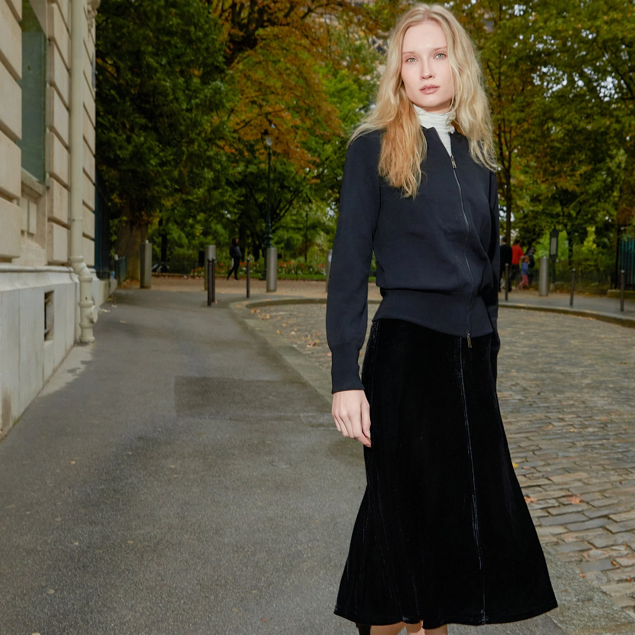 Velour Midi Skirt | Black [Final Sale] - Image 9