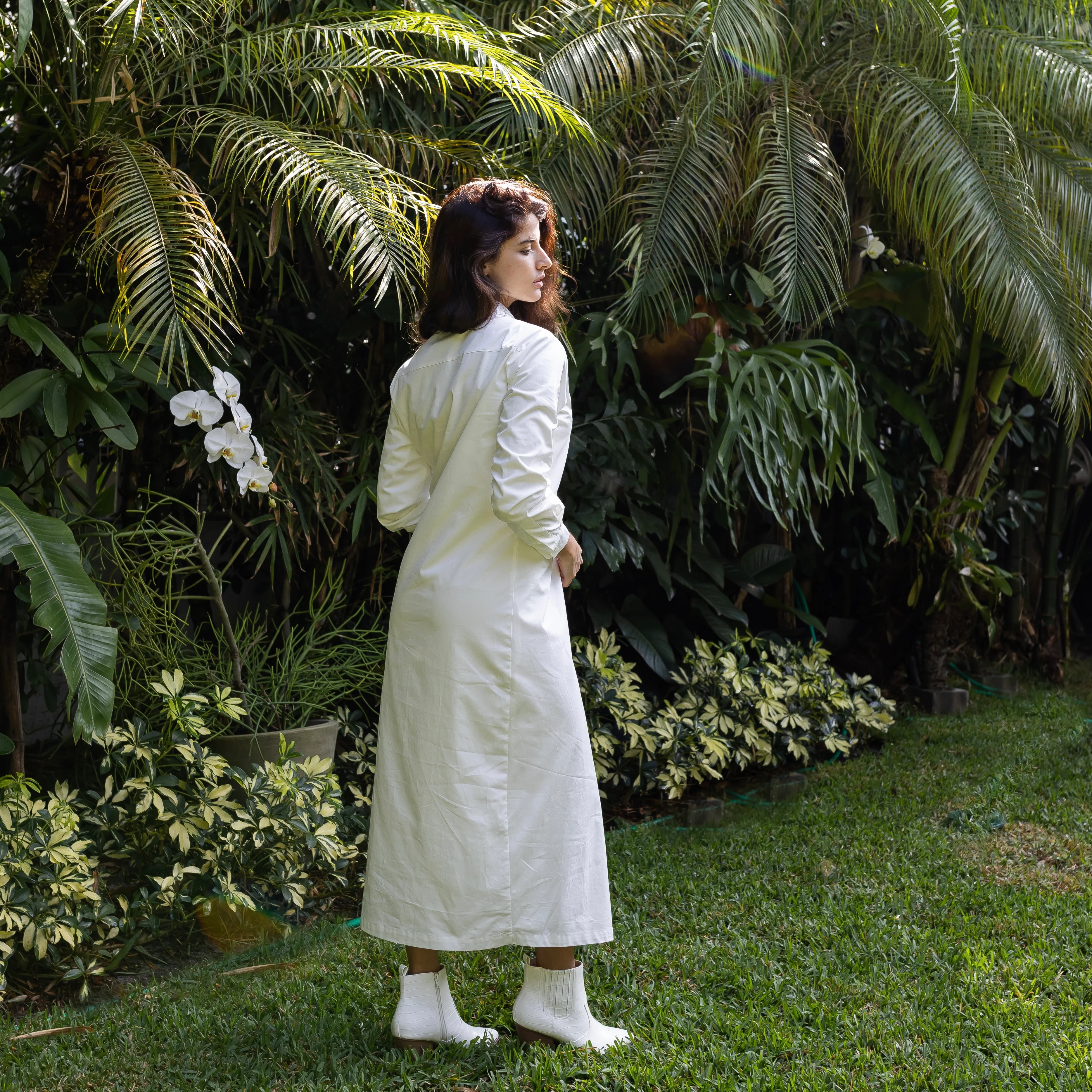 Overlay Pin Dress | White [Final Sale] - Image 5