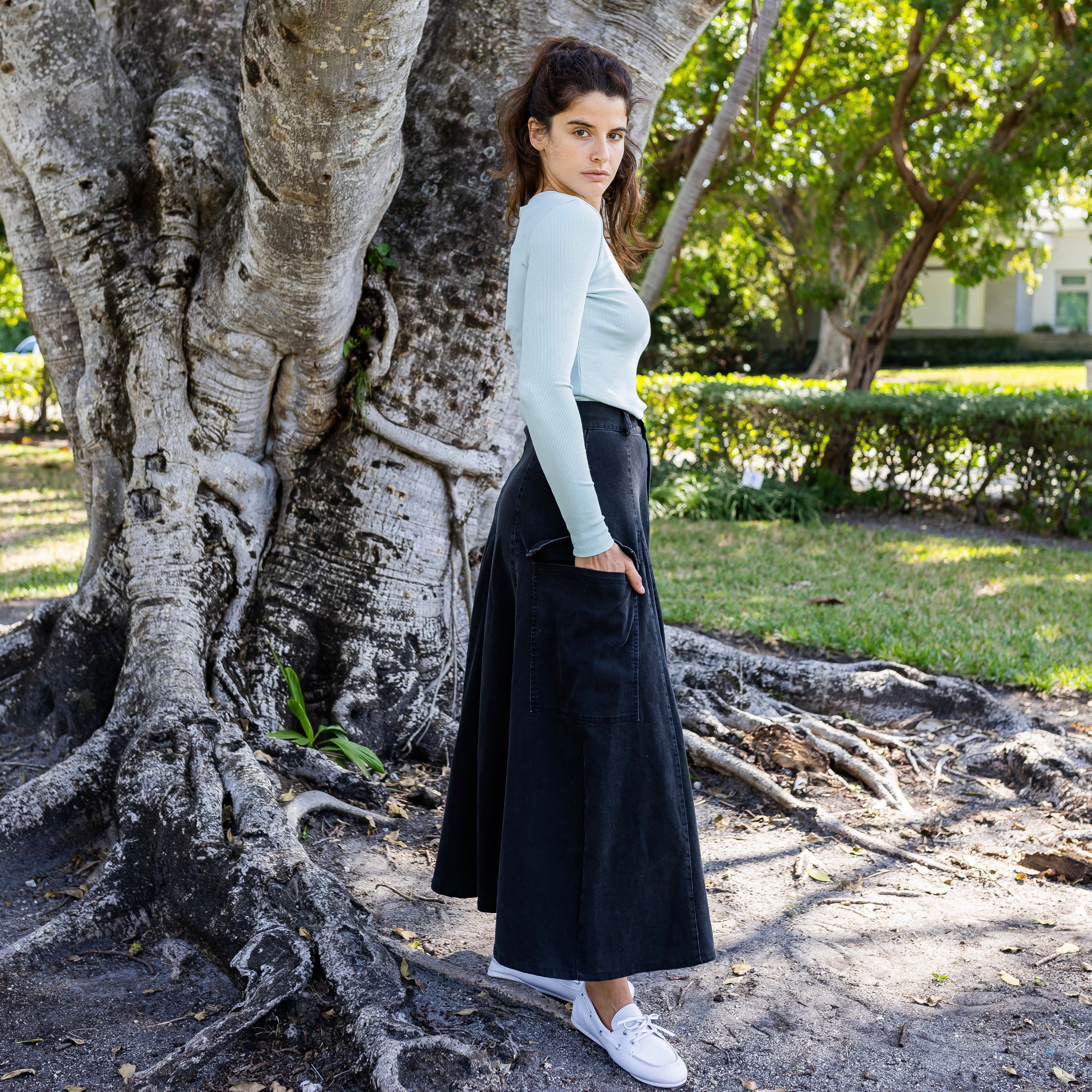 Cargo Denim Skirt | Black [Final Sale] - Image 5