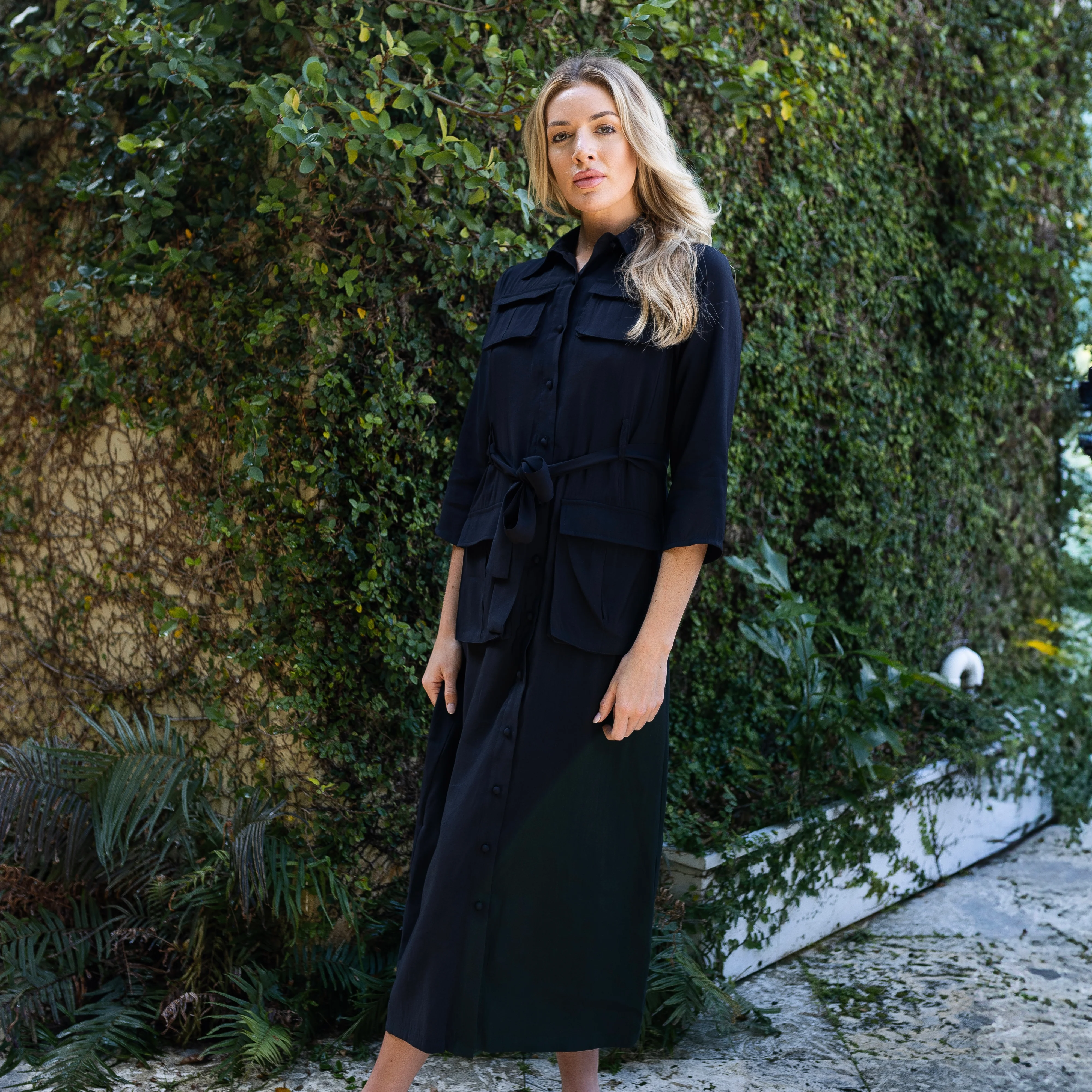 Belted Shirtdress | Black [Final Sale] - Image 3