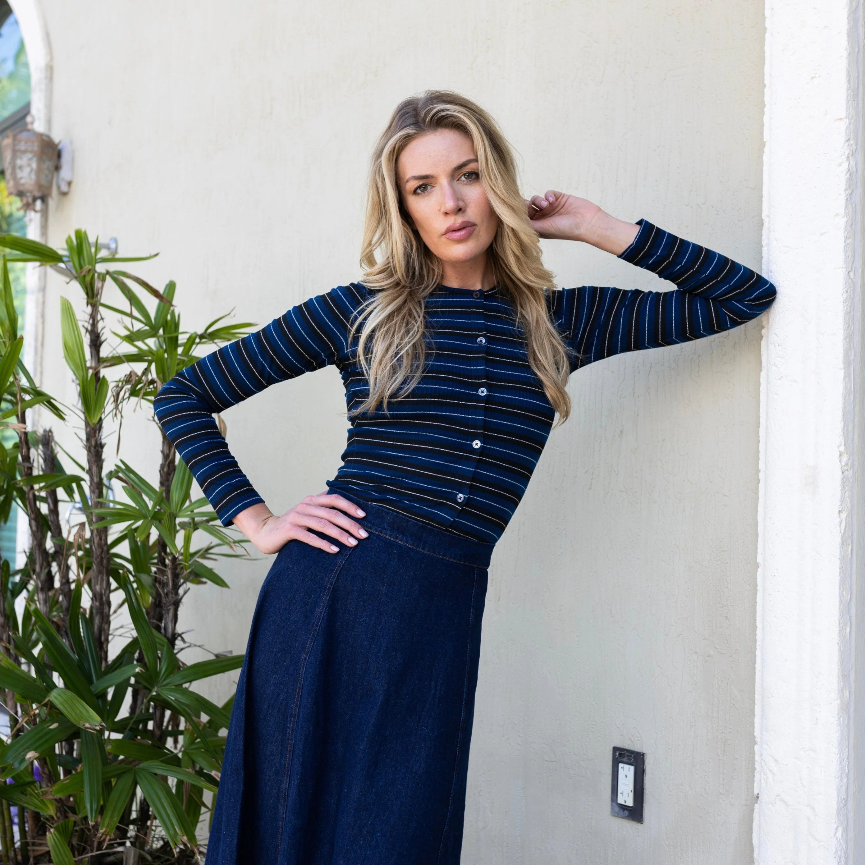 Shimmer Striped Cardi | Blue [Final Sale] - Image 4