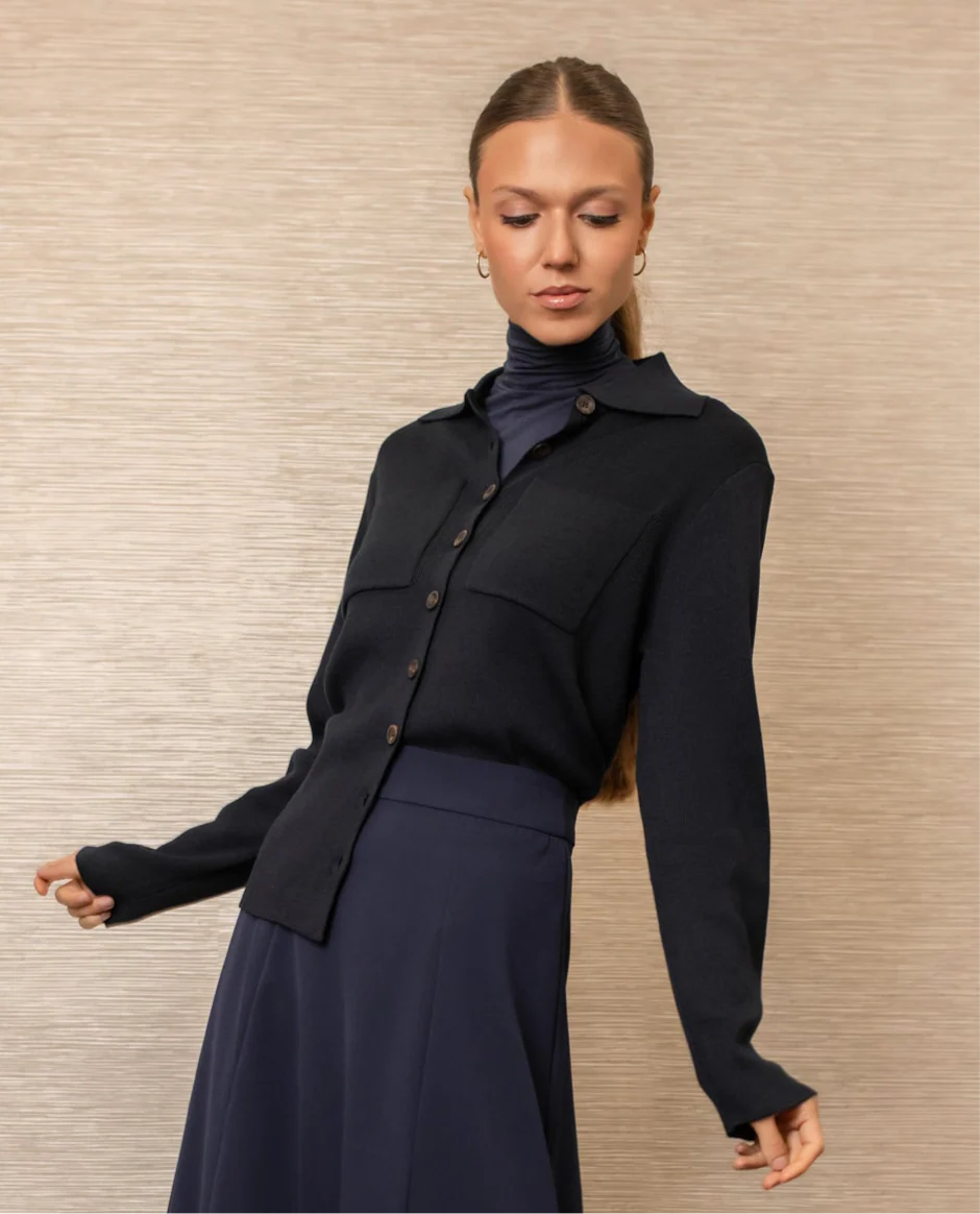 Button Down Top | Navy [Final Sale] - Image 2