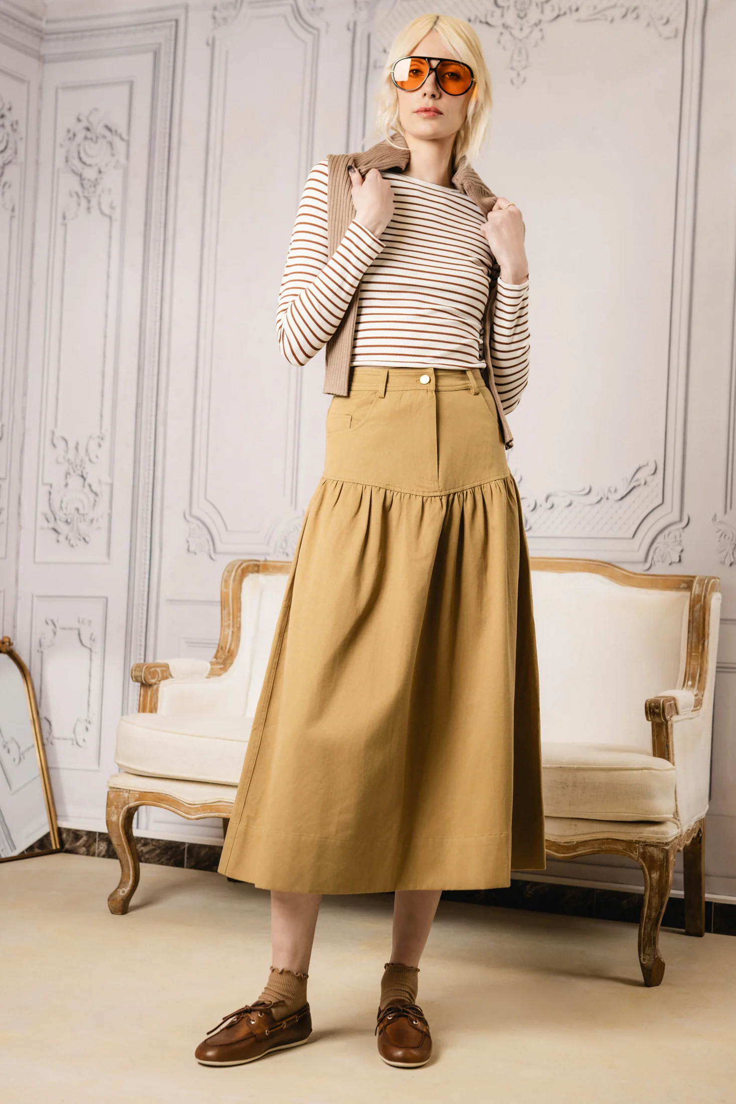 Clara Maxi Skirt | Denim Brown - Image 3
