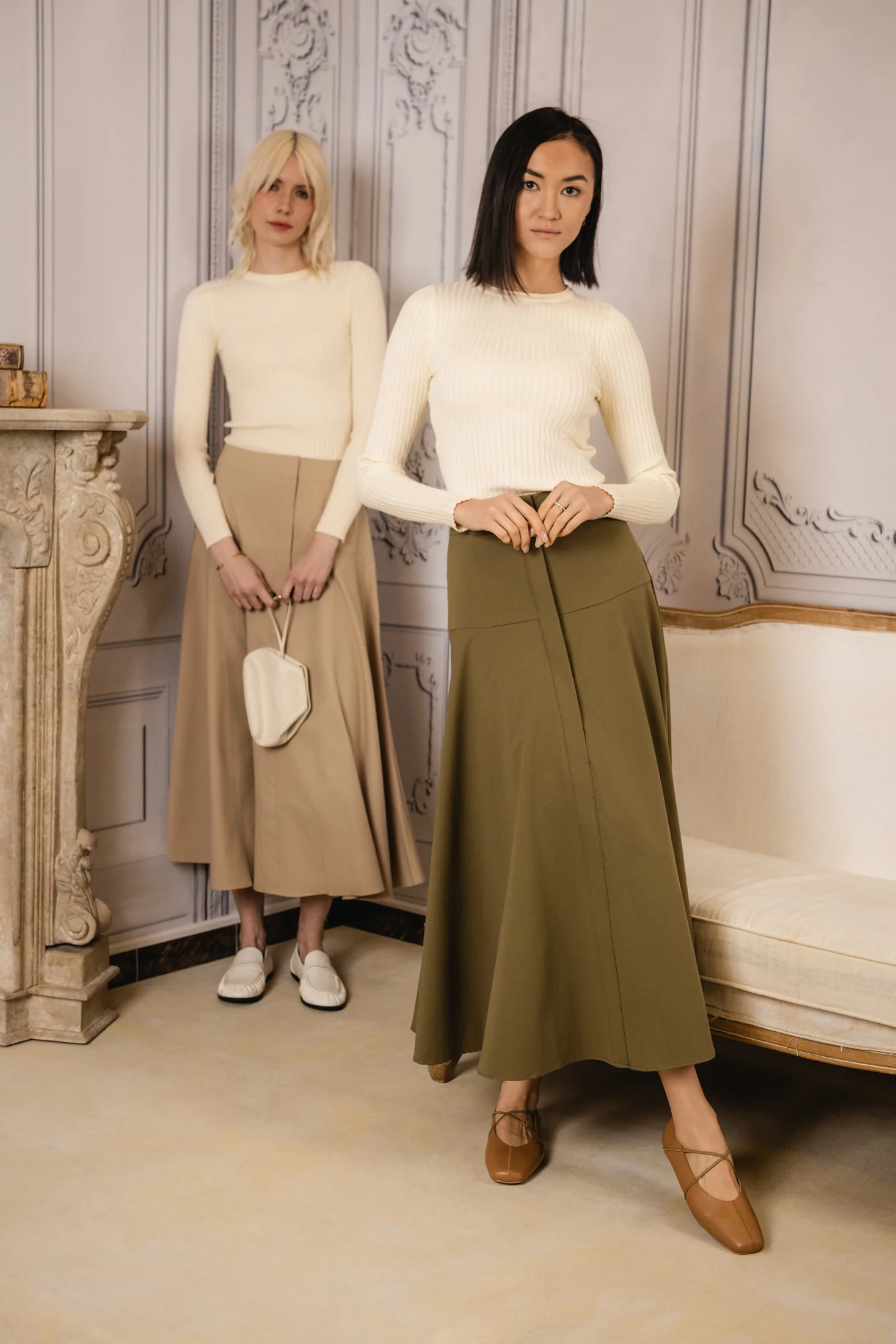 Tailored Yolk Skirt | Hunter Green - Image 4