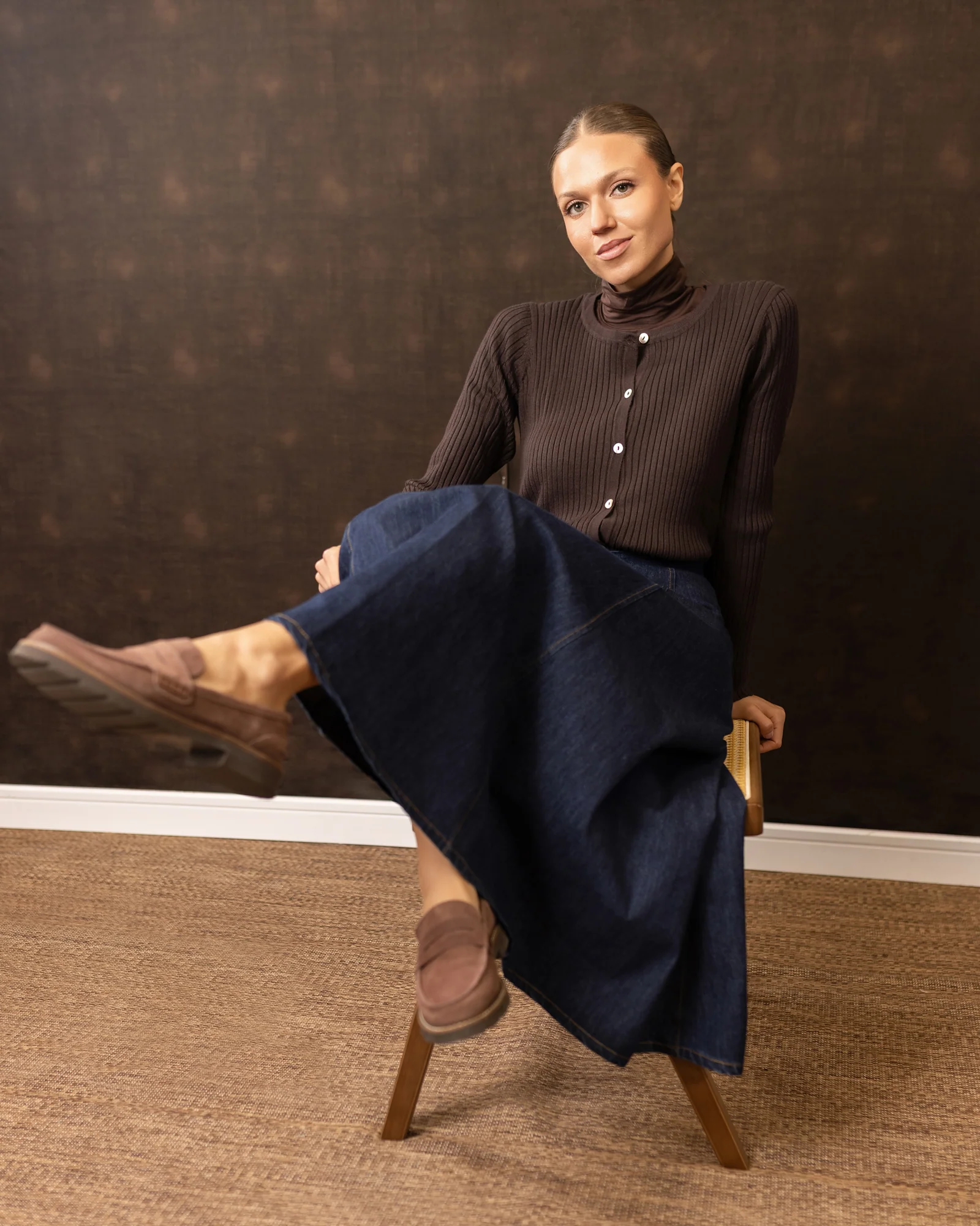 Jules Denim Panel Skirt | Blue - Image 4