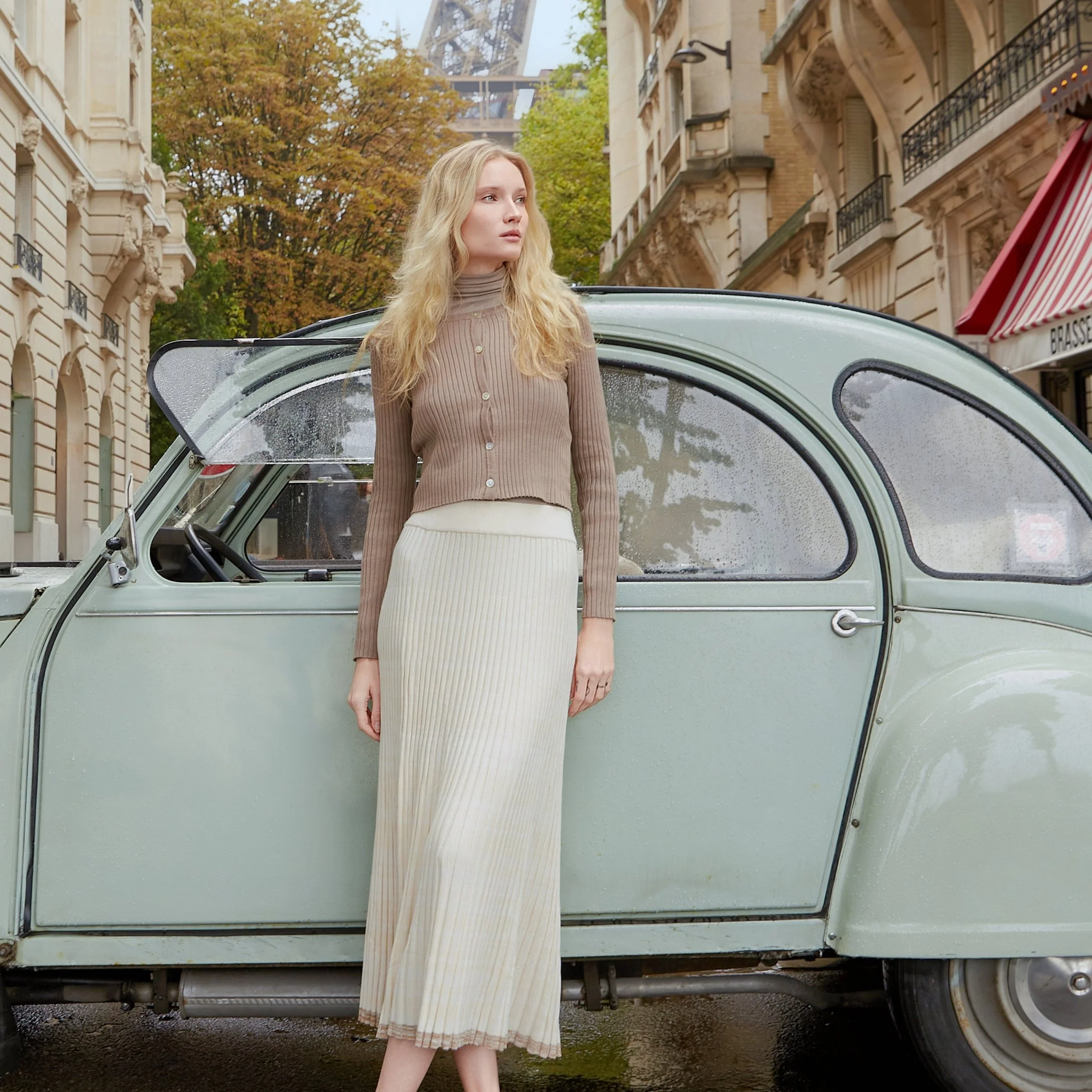 Contrast Knit Skirt | Cream [Final Sale] - Image 7