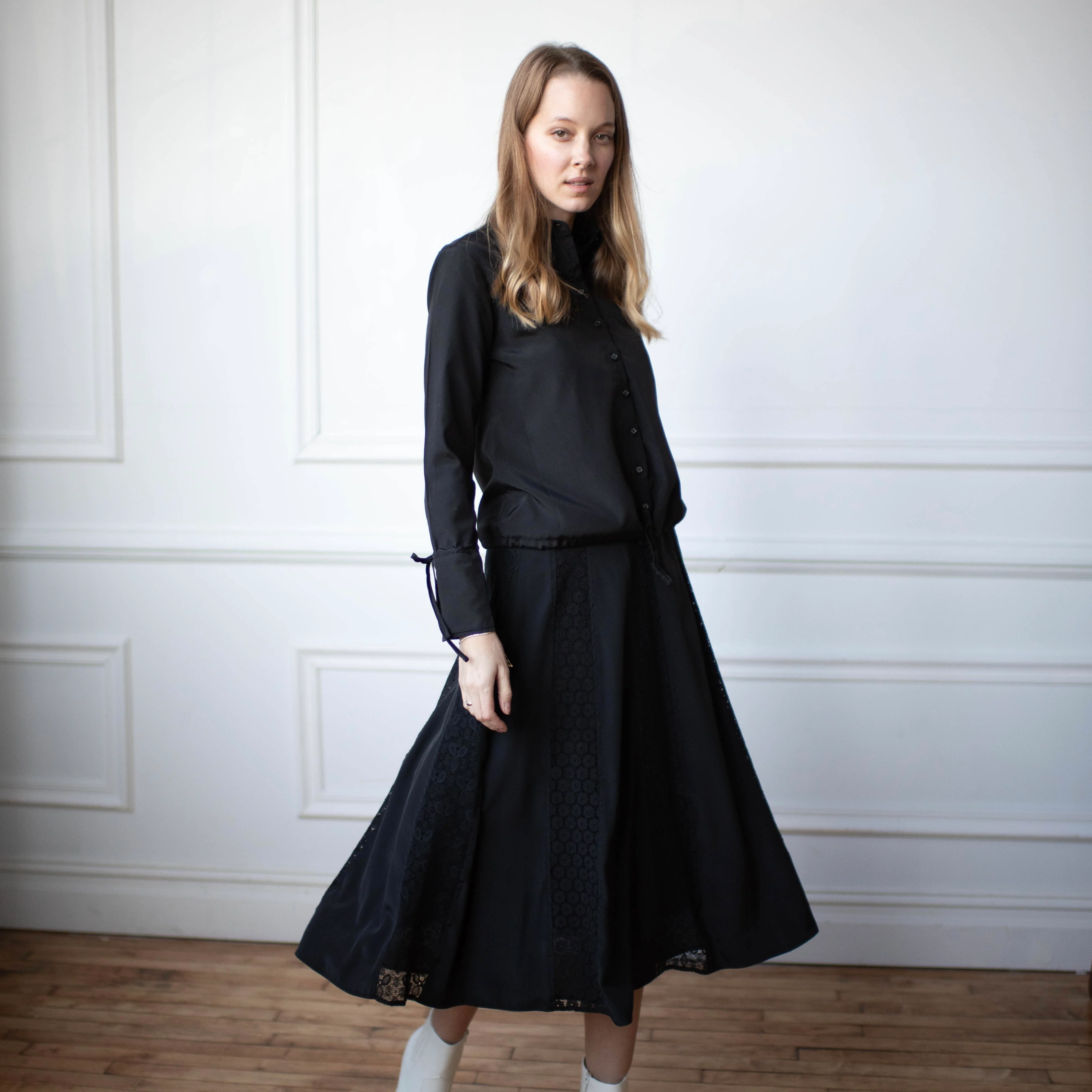 Lace Panel Skirt | Black [Final Sale] - Image 4