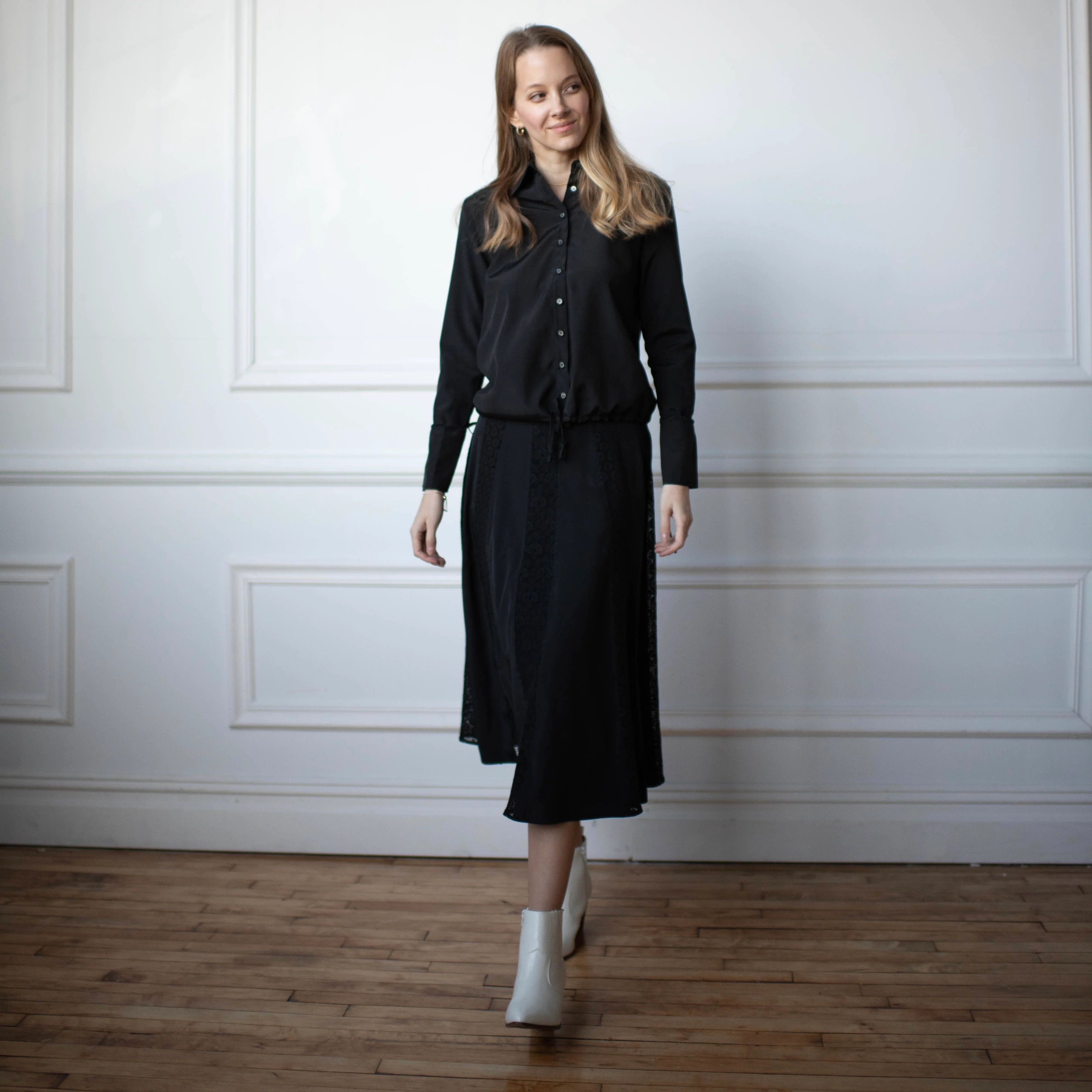 Lace Panel Skirt | Black [Final Sale] - Image 5