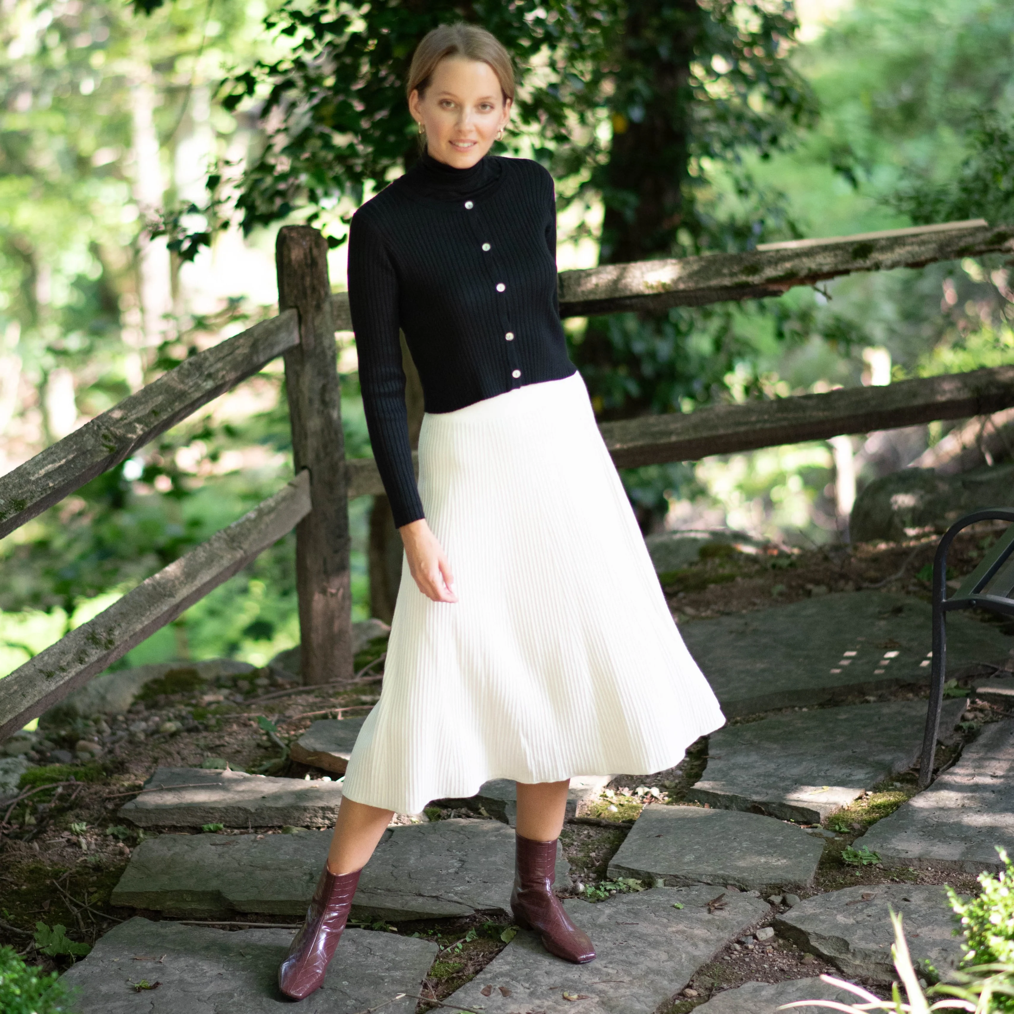 Midi Knit Skirt | Cream [Final Sale] - Image 5