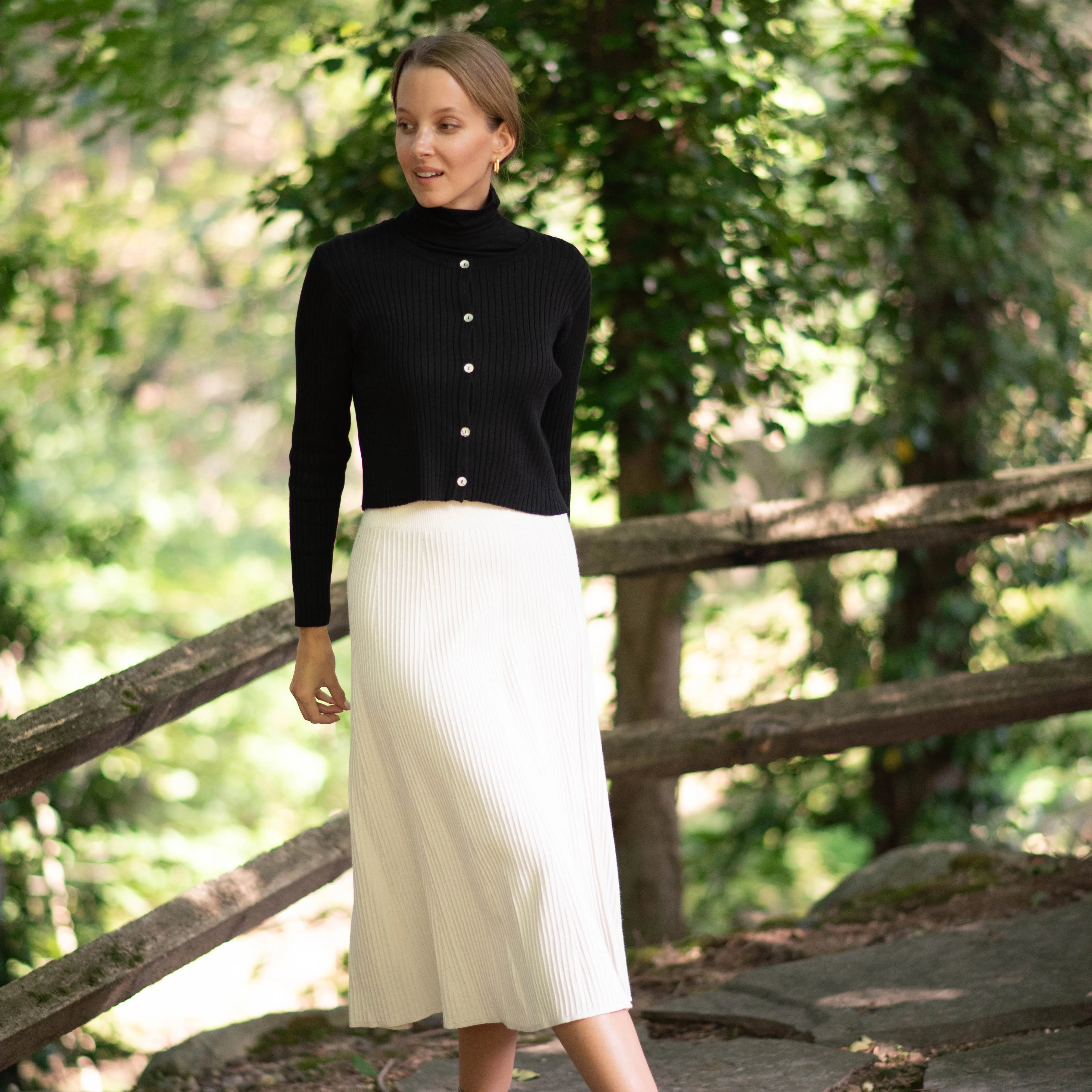 Midi Knit Skirt | Cream [Final Sale] - Image 8
