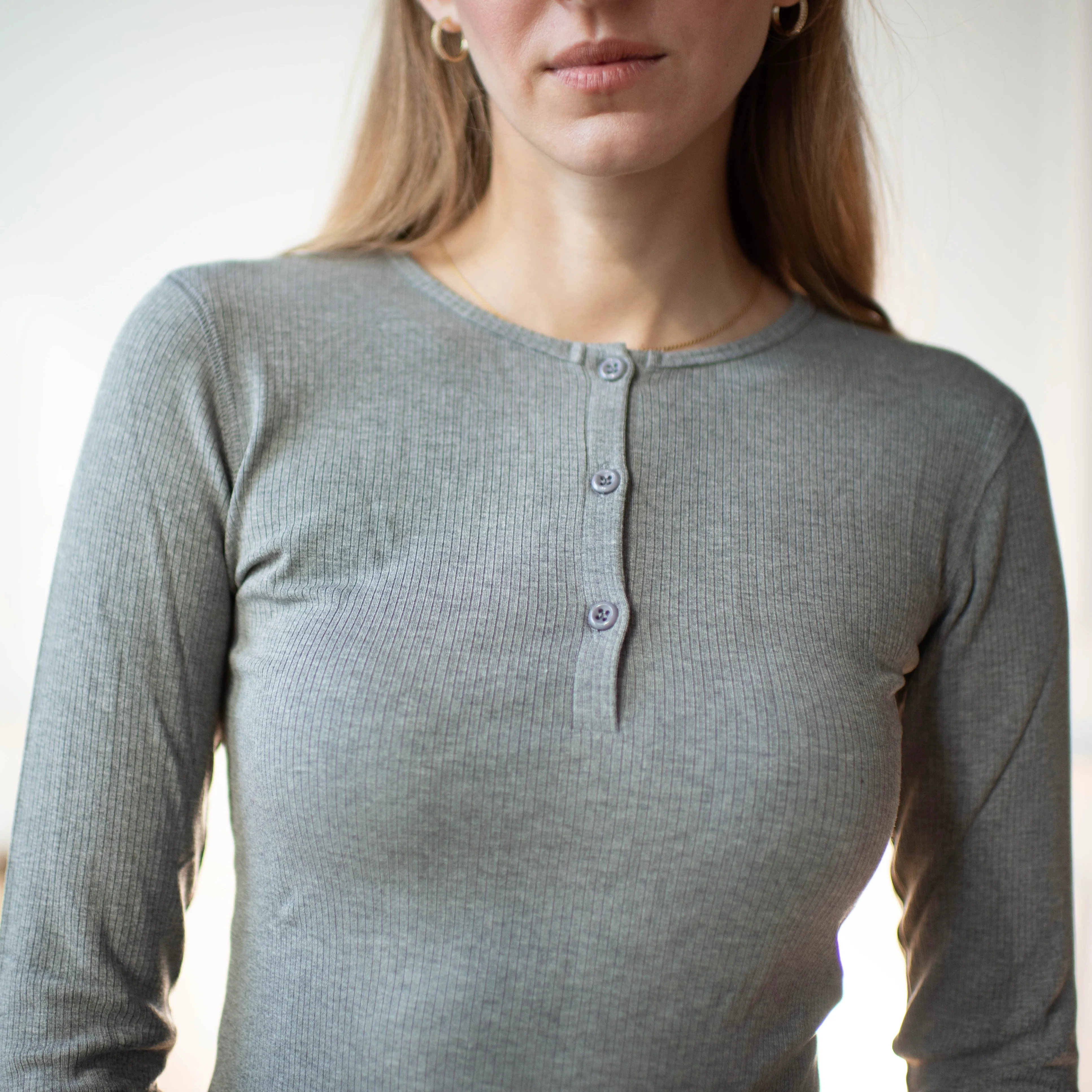 Ribbed Henley Tee | Dark Grey [Final Sale] - Image 3