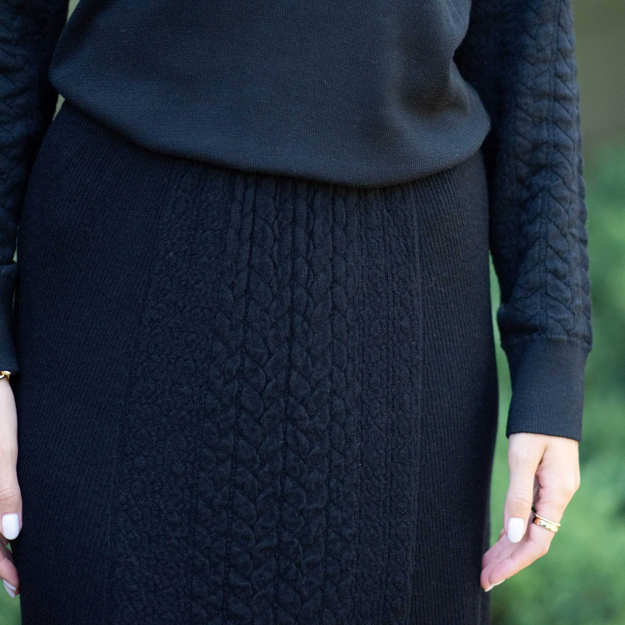 Sweater Knit Skirt | Black [Final Sale] - Image 7