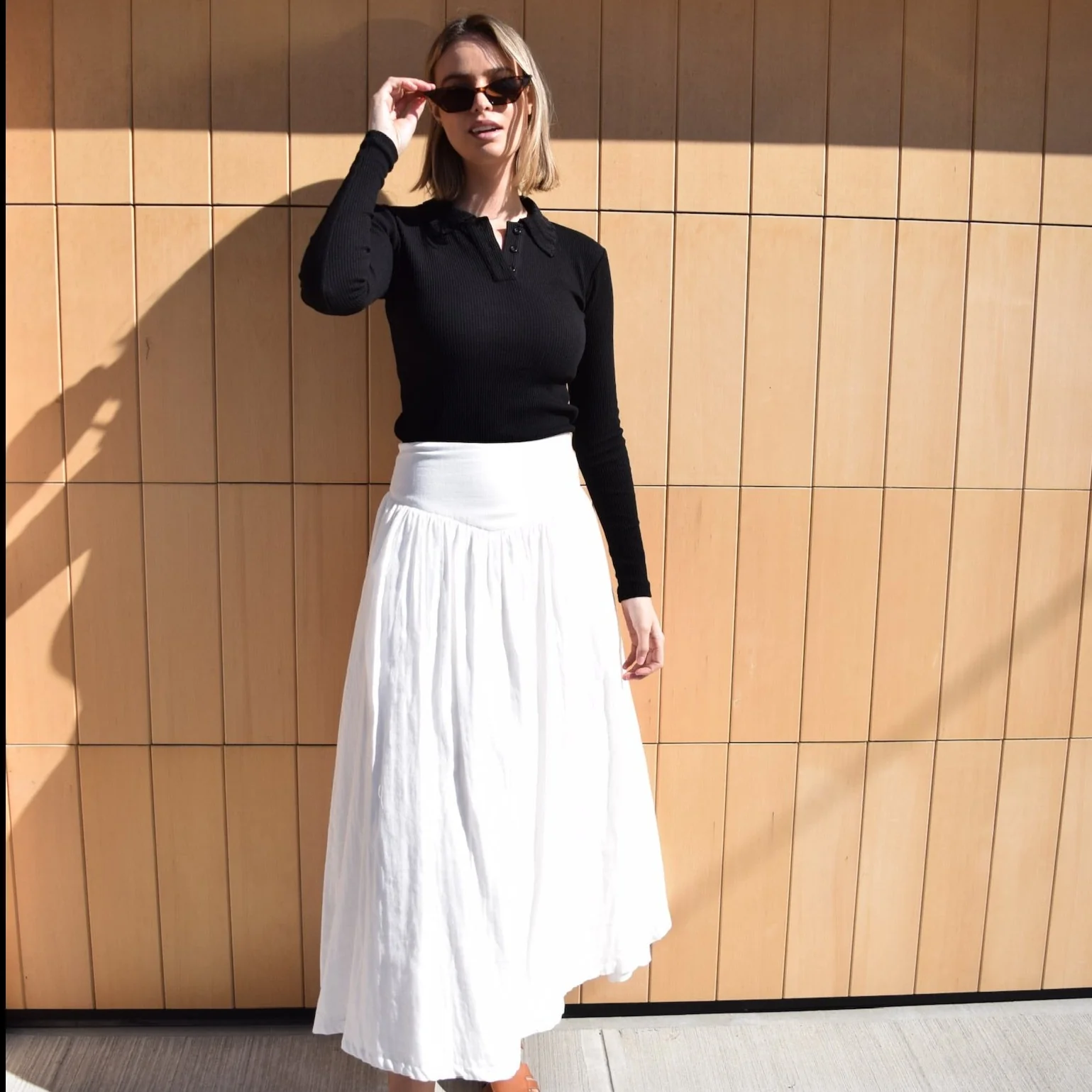 Yoke Linen Maxi | White [Final Sale] - Image 3